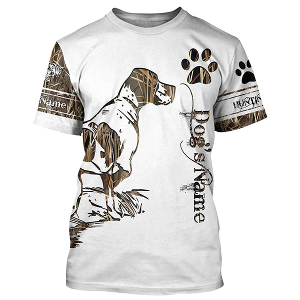 German Shorthaired Pointer Hunting Dog Custom Name Camo Shirts, Gifts for GSP Hunting Dog lovers FSD4459