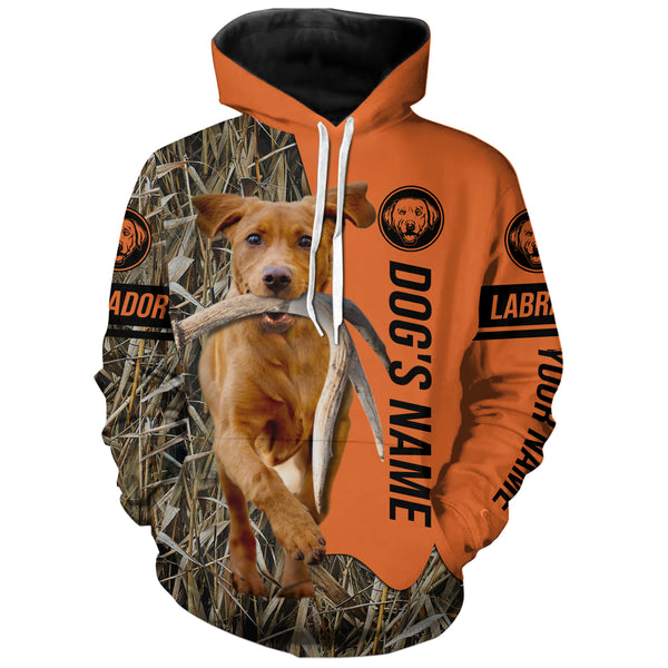 Fox Red Labrador Retriever Hunting Dog Customized Name Shirts for Hunters FSD4213