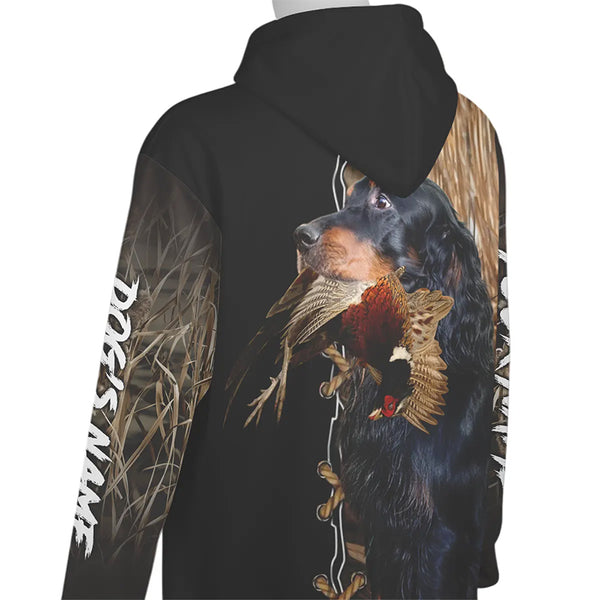 Gordon Setter Hunting Dog Custom Name Hoodie Shirt for Hunter FSD4770