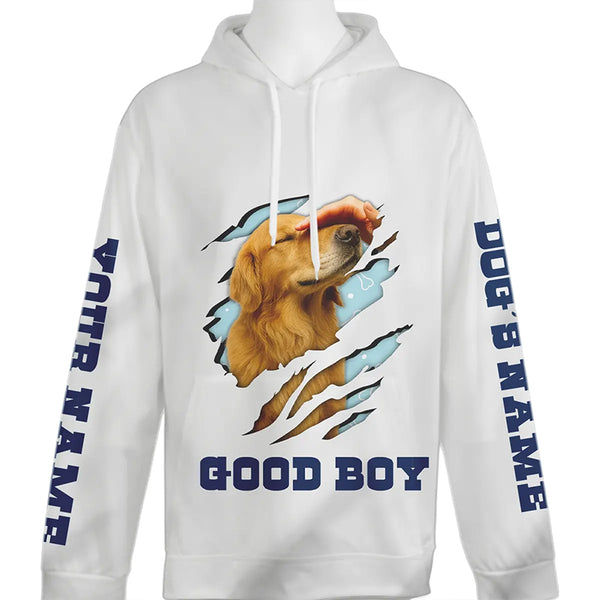 Personalized Dog Photo Good Boy Hoodie for Proud Dog Owners FSD4774