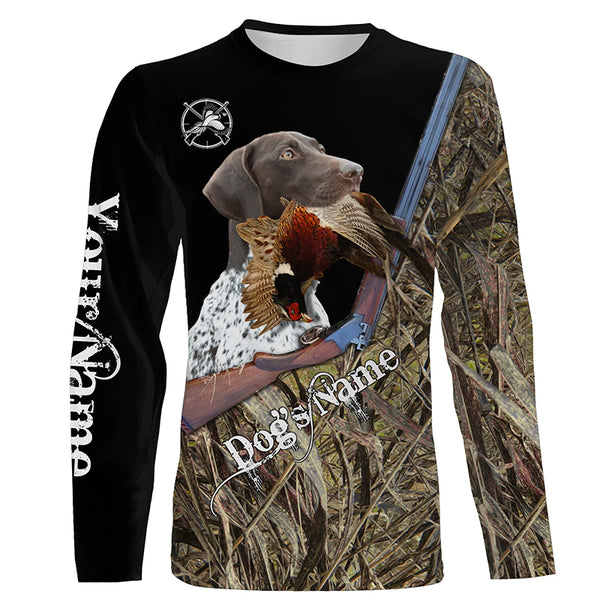 Phesant hunting Upland game Bird German Shorthaired Pointer Dog Hunting camo Full printing Shirts - FSD2877