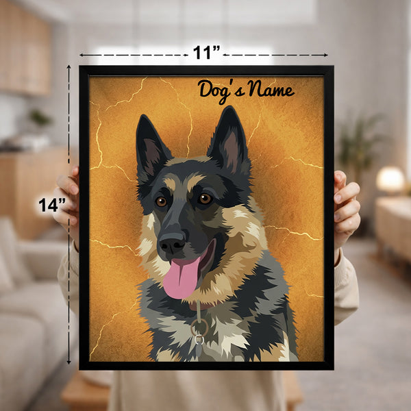 Custom Dog Portrait Framed Matte Canvas - Personalized Dog Photo Art Canvas FSD4791