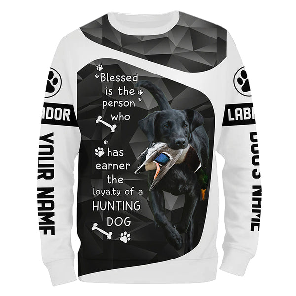 Duck Hunting with Dog Black Labrador Retriever custom Name meaningful Shirts for Duck hunters FSD4521