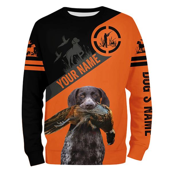 Pheasant Hunting with Dog German Shorthaired Pointer Orange Shirt for Hunters, Pheasant Hunting Shirt FSD4522