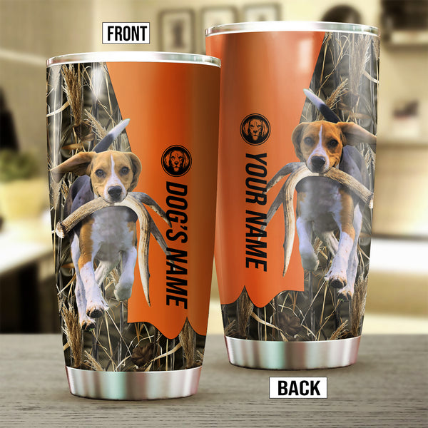 Beagle Birds & Deer shed Hunting Dog Custom name Stainless Steel Tumbler Cup FSD4320