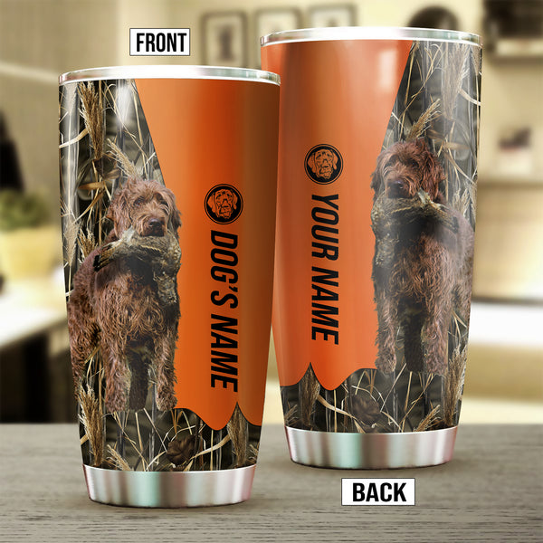 Pudelpointer Birds & Deer shed Hunting Dog Custom name Stainless Steel Tumbler Cup FSD4324