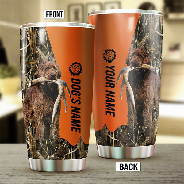 Pudelpointer Birds & Deer shed Hunting Dog Custom name Stainless Steel Tumbler Cup FSD4324