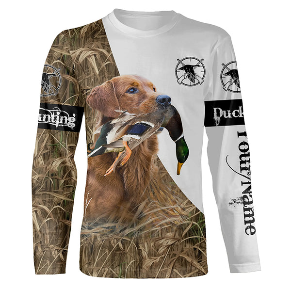Duck hunting with dog Golden Retriever Custom Name 3D All over print Shirt, Hoodie - Personalized Hunting Gifts FSD2727