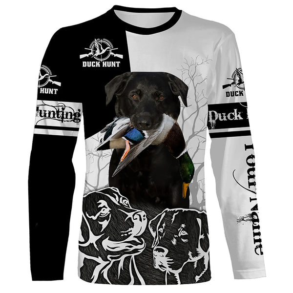 Black Labrador Retriever Duck Hunting Custom Name All over print Shirts, Duck Hunting Gifts FSD4468