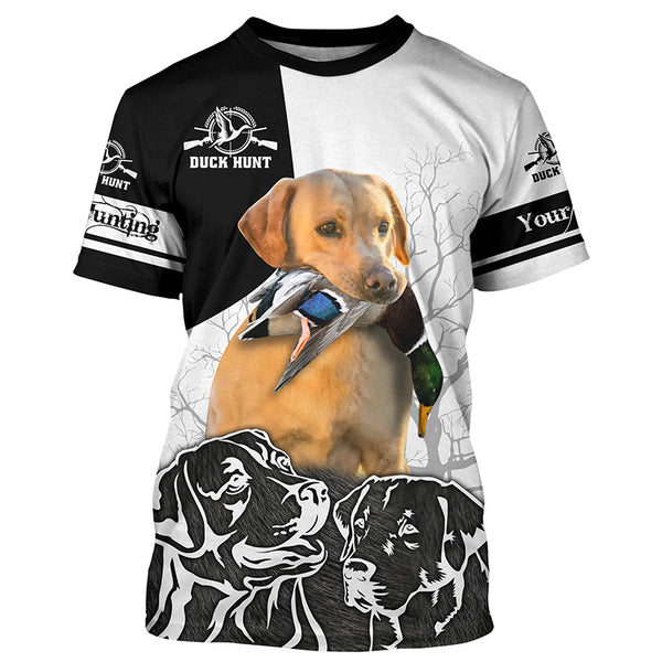 Yellow Labrador Retriever Duck Hunting Custom Name All over print Shirts, Duck Hunting Gifts FSD4469