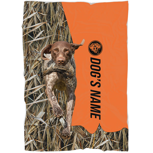 German Shorthaired Pointer Hunting Dog Custom Name Blanket, Gifts for Hunter FSD4623