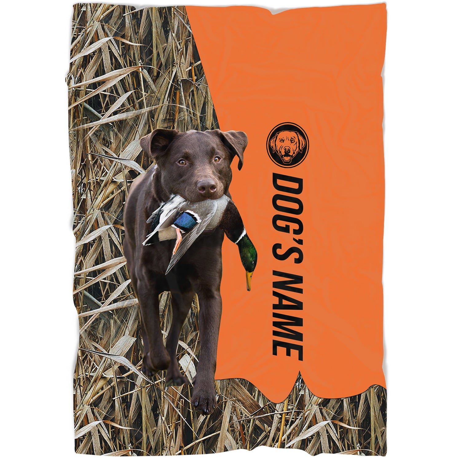 Chocolate Labrador Retriever Hunting Dog Custom Name Blanket, Gifts for Hunter FSD4624