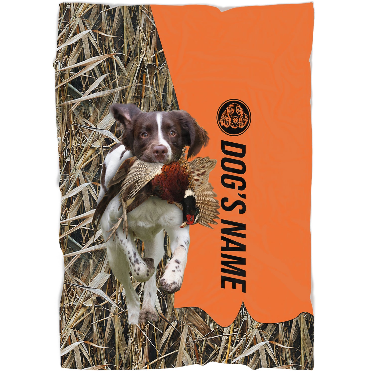 English Springer Spaniel Hunting Dog Custom Name Blanket, Gifts for Hunter FSD4627