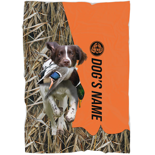 English Springer Spaniel Hunting Dog Custom Name Blanket, Gifts for Hunter FSD4627