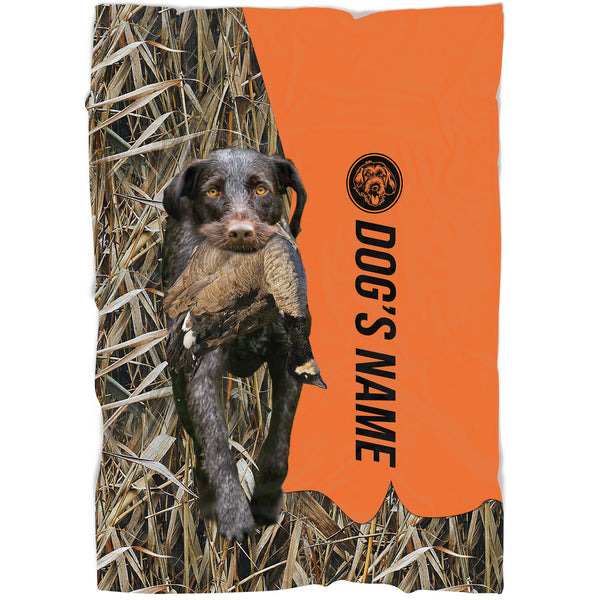 German Wirehaired Pointers GWP Hunting Dog Custom Name Blanket, Gifts for Hunter FSD4631