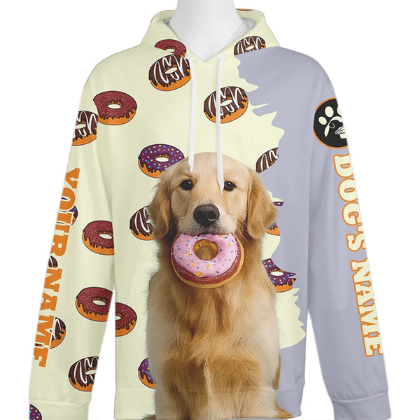 Funny Dog Holding a Donut in Its Mouth Hoodie – Custom Dog Photo FSD4776