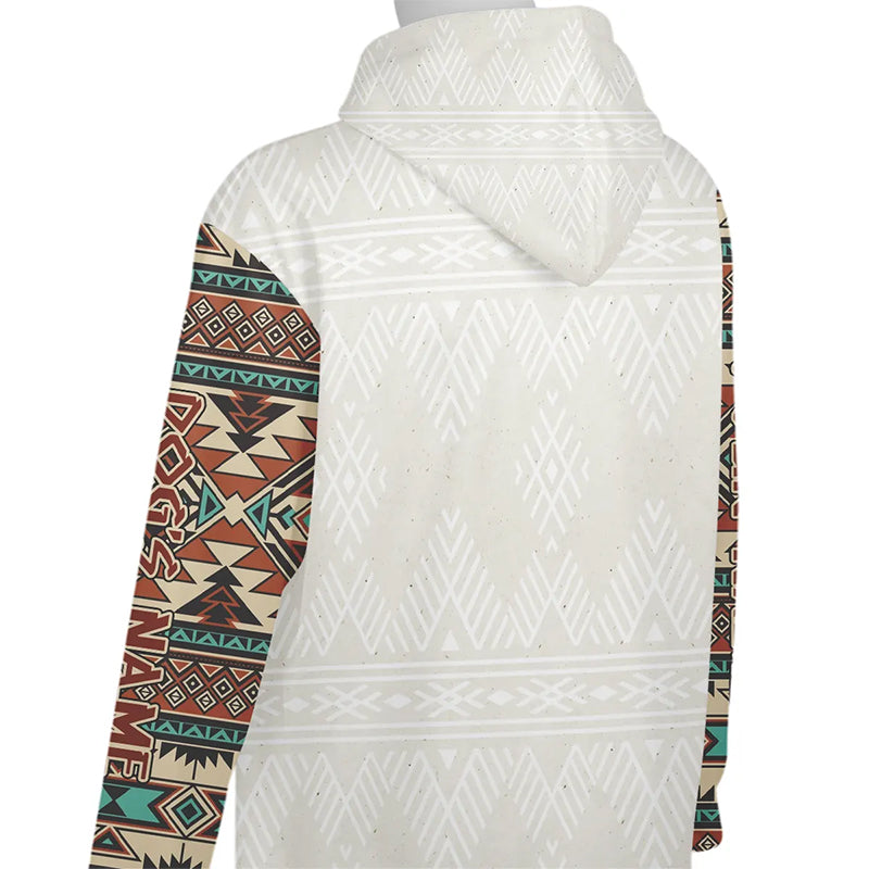 Funny Custom Dog Wearing a Tribal Feather Headdress Hoodie FSD4778