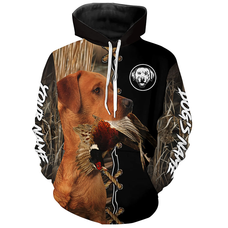 Fox Red Labrador Retriever Hunting Custom Name Shirt, Personalized Hunting Dog Hoodie FSD4683