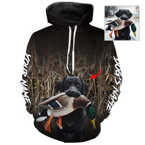 Duck Hunting Waterfowl Camo Custom Dog's Name and Photo Shirts, Gifts for Hunter FSD4600