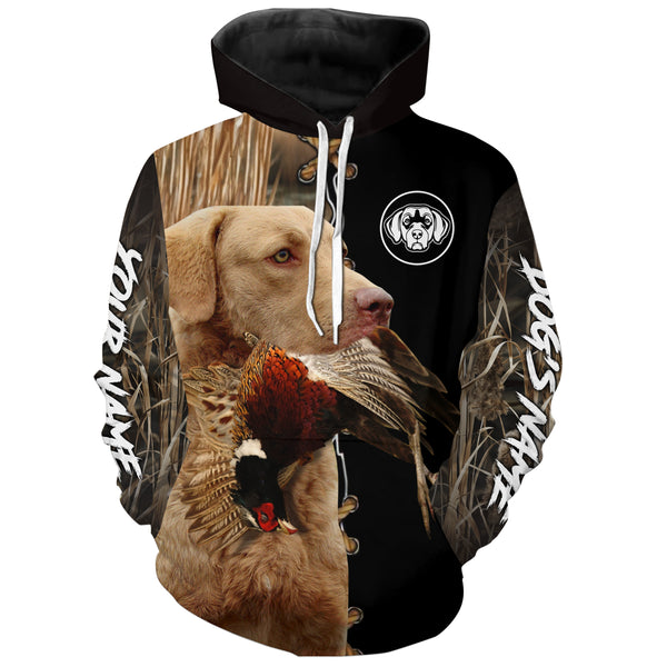 Chesapeake bay Retriever Hunting Dog Custom Name Hoodie Shirt for Hunter FSD4762