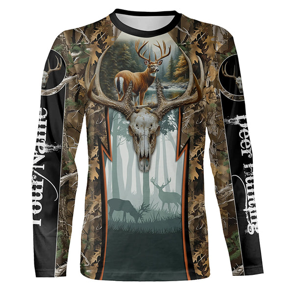 Whitetail Deer hunting camouflage custom Name all over print Shirts, Deer hunting gifts FSD1080