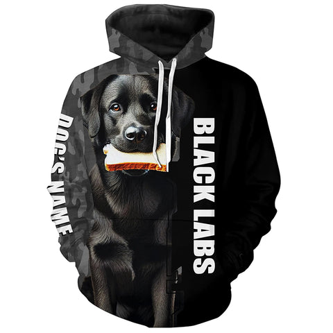 Black Labrador Retriever dog Custom Name Shirt with Sandwich, Funny shirt for Labs lover FSD4647