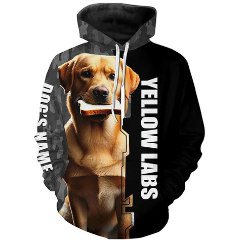 Yellow Labrador Retriever dog Custom Name Shirt with Sandwich, Funny shirt for Labs lover FSD4649