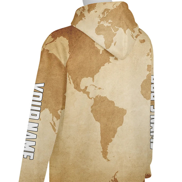 Funny Dog with Magnifying Glass Map Hoodie – Custom Dog Photo FSD4779