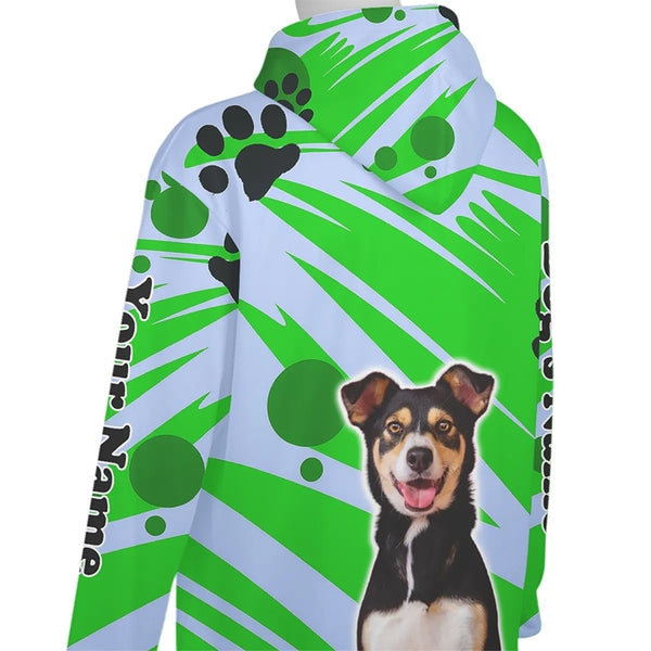 Green Custom Dog Photo Hoodie for Dog Lovers FSD4781