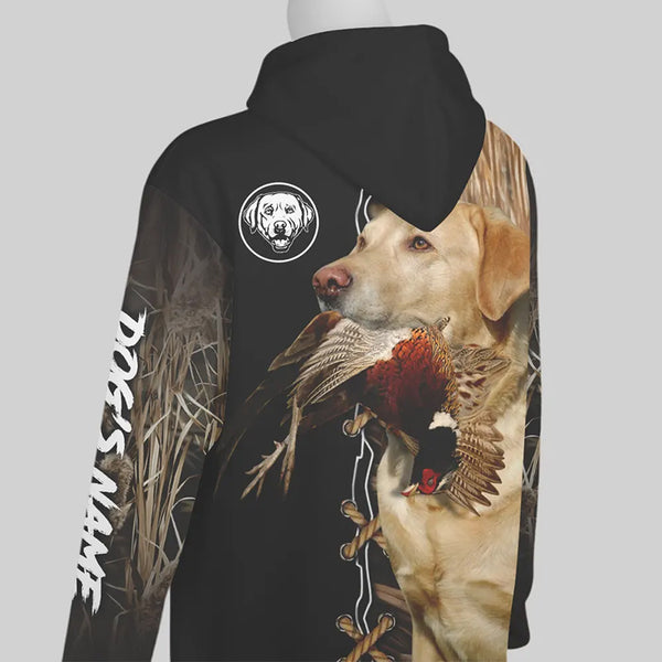 Yellow Labrador Retriever Hunting Dog Custom Name Hoodie Shirt for Hunter FSD4686