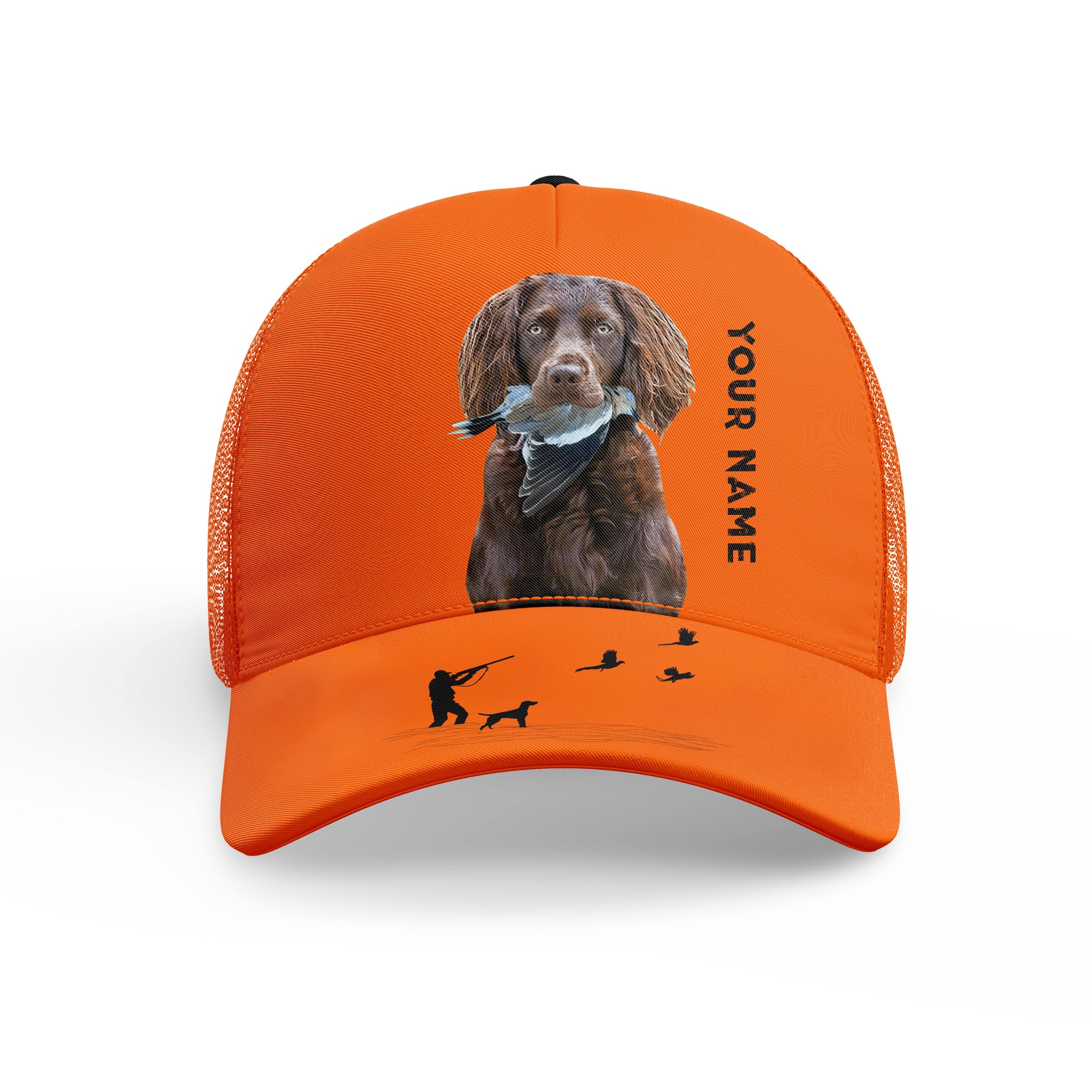 Hunting Dogs Dove Hunting Blaze Orange Custom Name Mesh Back Cap, Hunting Cap FSD4744