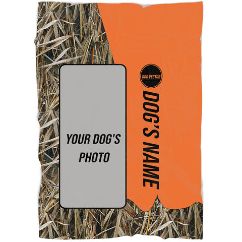 Personalzied Hunting Dog Custom Dog's Photo and Name Blanket, Gifts for Hunter FSD4633