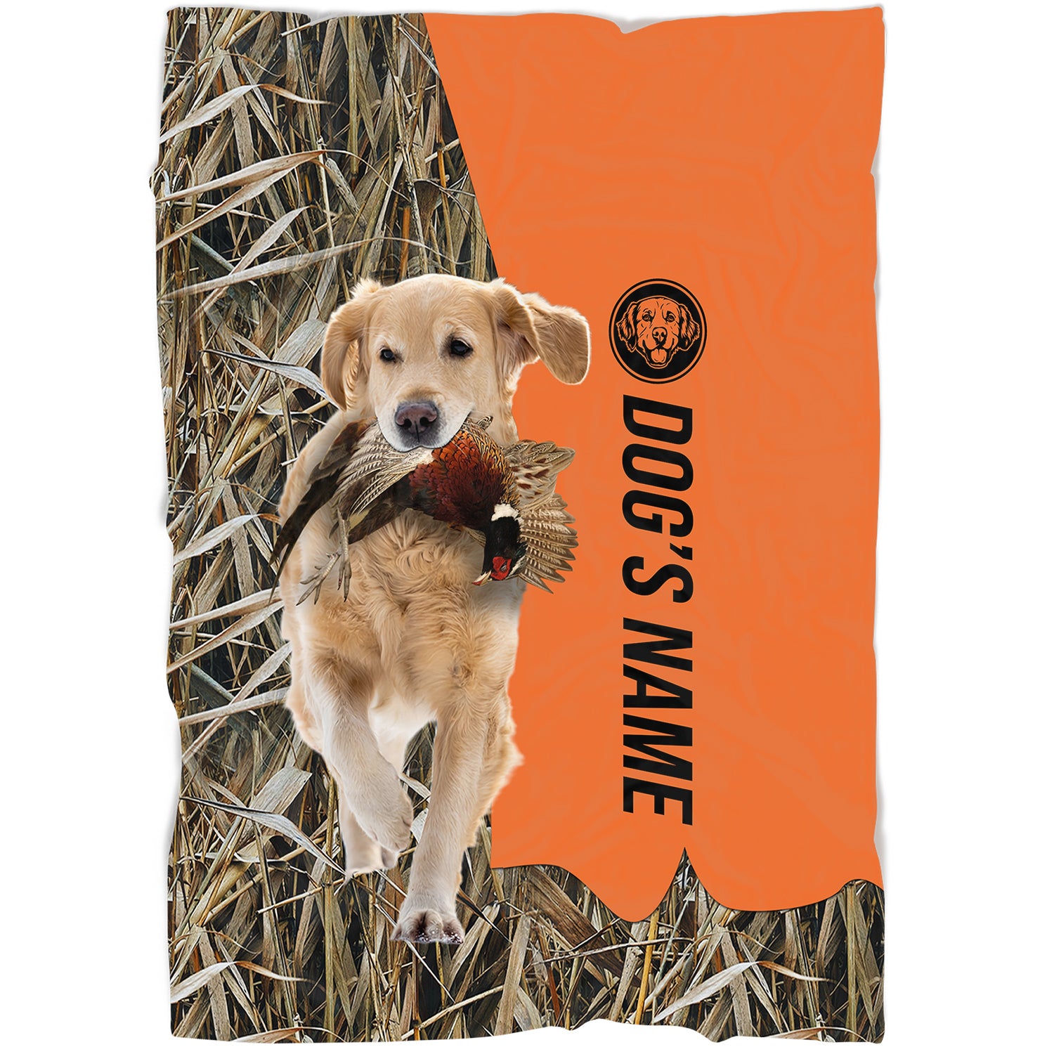 Golden Retriever Hunting Dog Custom Name Blanket, Gifts for Hunter FSD4635