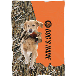 Golden Retriever Hunting Dog Custom Name Blanket, Gifts for Hunter FSD4635