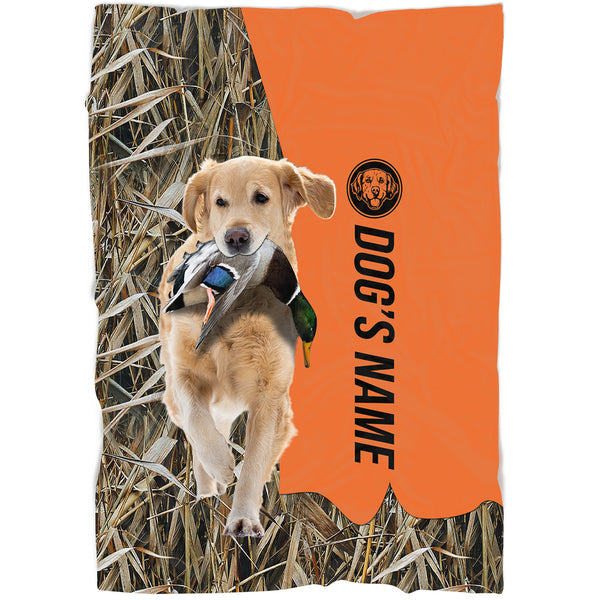 Golden Retriever Hunting Dog Custom Name Blanket, Gifts for Hunter FSD4635