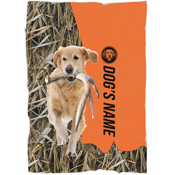 Golden Retriever Hunting Dog Custom Name Blanket, Gifts for Hunter FSD4635