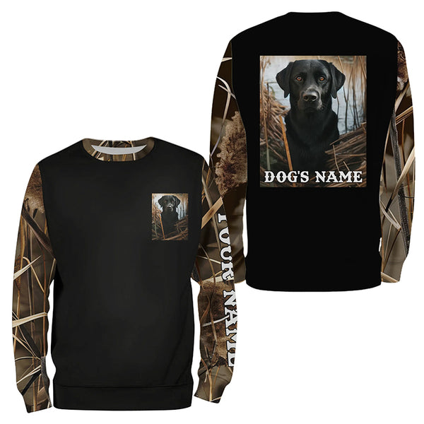 Black Labrador Retriever Hunting Dog Camouflage Custom name Shirts for Hunters, Hunting Gifts FSD4508
