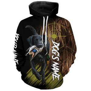 Black Labrador Retriever Duck Hunting Waterfowl camo Shirts, Personalized Duck Hunting Hoodie FSD4548