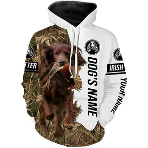 Pheasant hunting with red Irish setter Dogs Customize name 3D All over print Shirts, Hoodie FSD3758