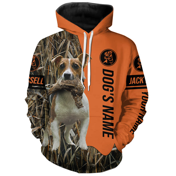 Jack Russell Pheasant Duck Hunting Dog customized Name All over printed Shirts for Hunters, Hunting Gifts FSD4255