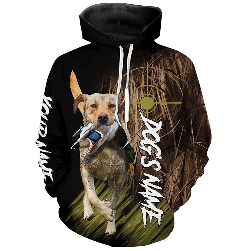 Yellow Labrador Retriever Duck Hunting Waterfowl camo Shirts, Personalized Duck Hunting Hoodie FSD4551