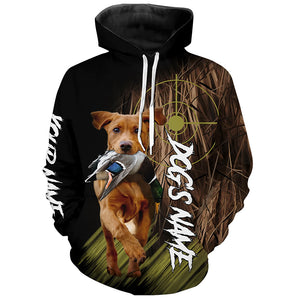 Fox Red Labrador Retriever Duck Hunting Waterfowl camo Shirts, Personalized Duck Hunting Hoodie FSD4553