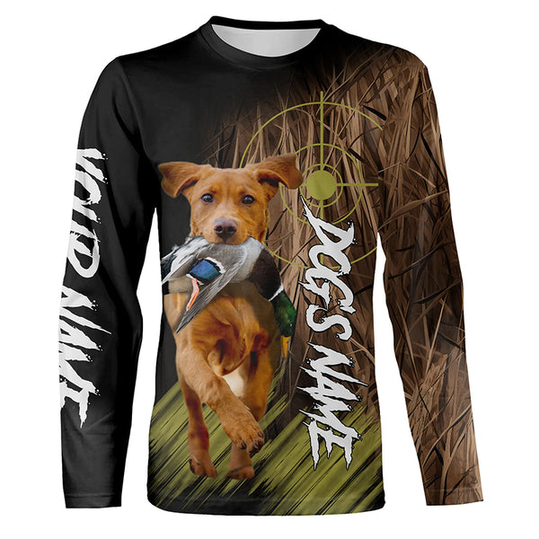 Fox Red Labrador Retriever Duck Hunting Waterfowl camo Shirts, Personalized Duck Hunting Hoodie FSD4553