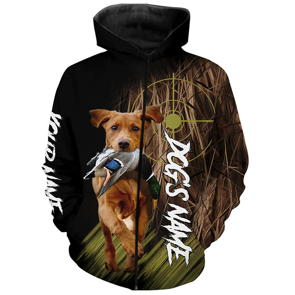 Fox Red Labrador Retriever Duck Hunting Waterfowl camo Shirts, Personalized Duck Hunting Hoodie FSD4553