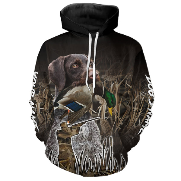 Duck Hunting with Dogs Waterfowl camo Custom Shirt for Duck Hunter, Duck Hunting Gift FSD4757