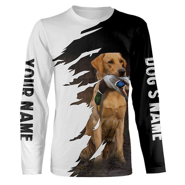 Retriever Dogs Waterfowl Duck Hunting Custom Name Shirt, Gifts for Hunters - Long Sleeve FSD4526