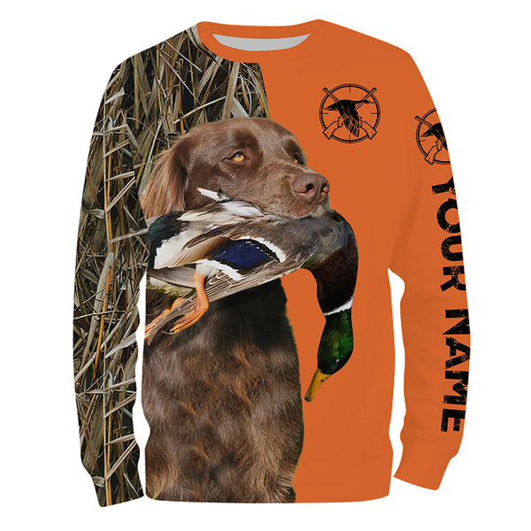 German Longhaired Pointer Duck hunting Dog Customize name all over print Shirts - Hunting gifts FSD3644