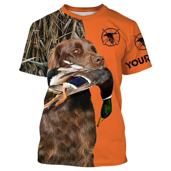 German Longhaired Pointer Duck hunting Dog Customize name all over print Shirts - Hunting gifts FSD3644