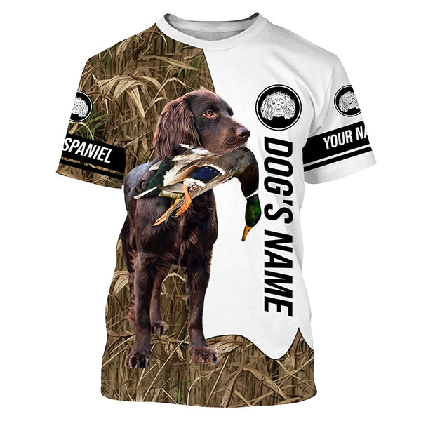 Duck Hunting with Boykin Spaniel dog Custom Name Camo Full Printing Shirts, Personalized Hunting gift - FSD2783