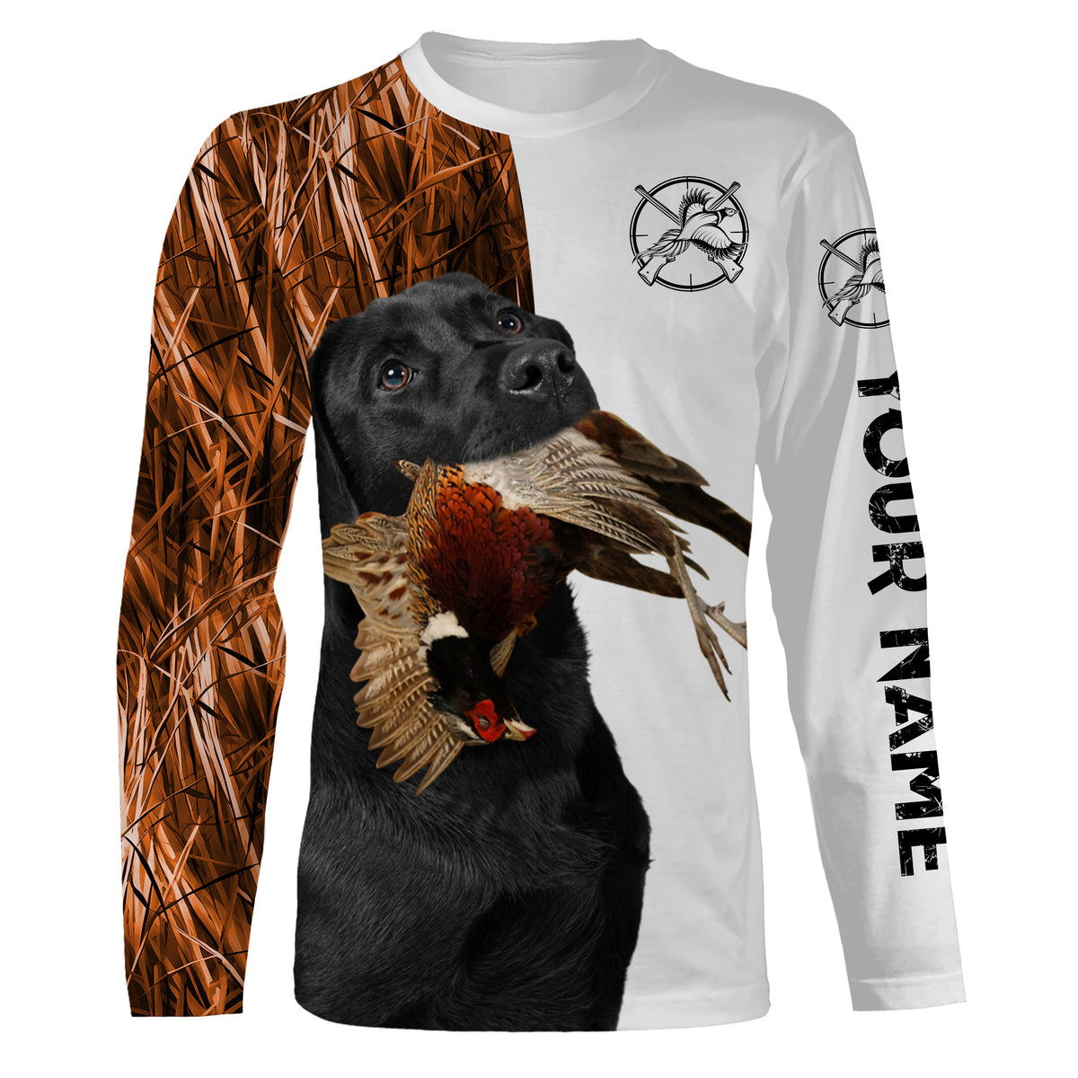 Beautiful Pheasant Hunting with Dogs Custom Name Long sleeve Shirts fo ...